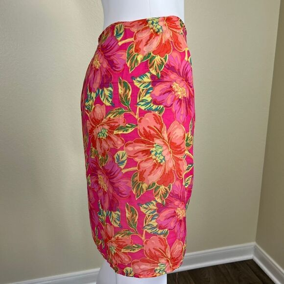 Beach Riot Women Size OS Melanie Pink Floral Miami Peony Sarong Wrap Coverup - Picture 7 of 10